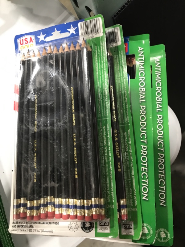 Photo 2 of 24ct #2 HB Antimicrobial Black Pencils 2mm Pre-sharpened Premium American Wood - U.S.A. Gold SET OF 4
