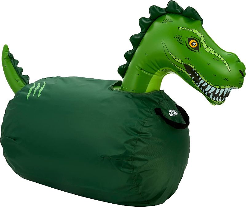 Photo 1 of WADDLE Hip Hoppers Large Bouncy Hopper Inflatable Hopping Animal Bouncer, Supports Up to 250 Pounds, Ages 5 and Up (Green TRex)
