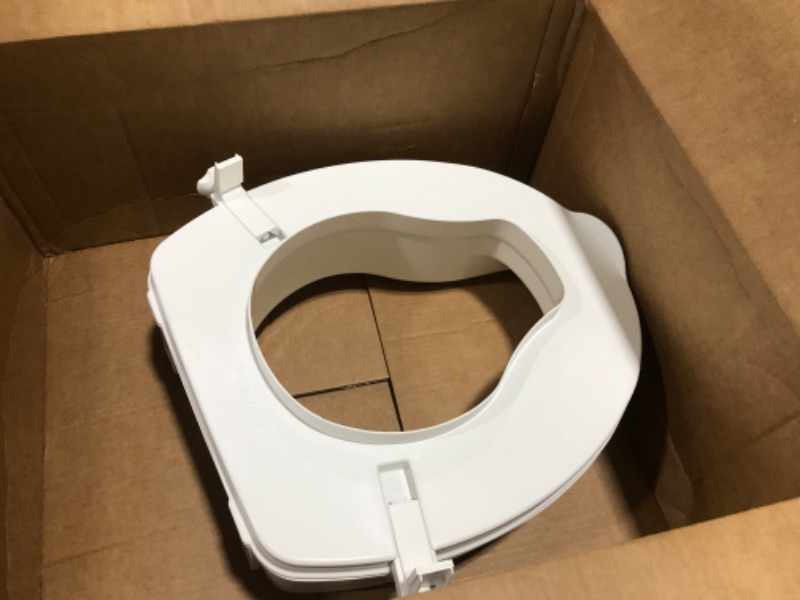 Photo 2 of Homecraft Savanah Raised Toilet Seat, 4" High Elevated Toilet Seat Locks Onto Standard Toilets, Portable Assistance Commode Seat with Sturdy Brackets, Medical Aid for Elderly, Disabled, Limited Mobility 4" Seat