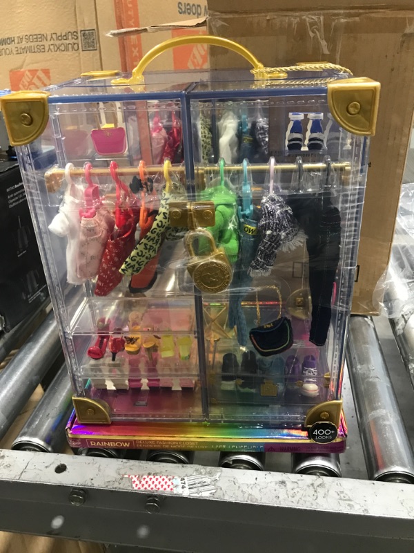 Photo 2 of Rainbow High Deluxe Fashion Closet for 400+ Looks! Portable Clear Acrylic Playset Features 31+ Designer Doll Clothing & Accessories, Gift for Kids & Collectors, Toys for Kids Ages 6 7 8+ to 12 Years