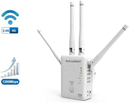 Photo 1 of GALAWAY AC1200 Dual Band WiFi Extender, Wireless Repeater Internet Signal Amplifier with 4 High Power External Antennas, 2 Ethernet Ports for Whole Home WiFi Coverage

