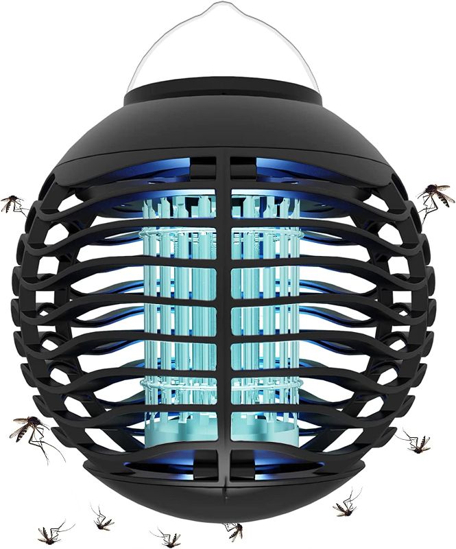 Photo 1 of PASOLA Bug Zapper, Electric Mosquito Zappers for Outdoor and Indoor 3000V/5W Waterproof Fly Trap Portable Standing or Hanging for Home Backyard Patio(Black)
