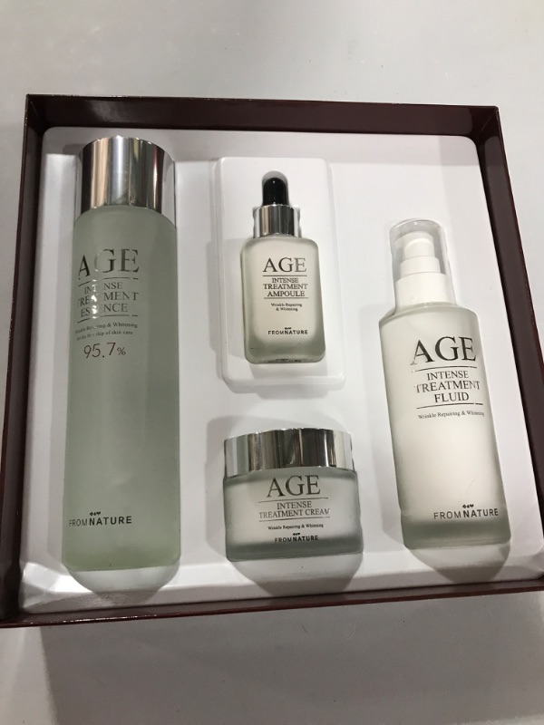 Photo 2 of AGE Intense Treatment Special Set (Ampoule, Essence, Fluid, Cream 4 set) From Nature Galactomyces based Wrinkle Care Brightening Effect
