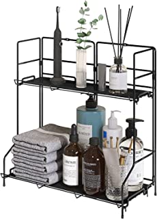 Photo 1 of 2 Tier Bathroom Countertop Organizer, SAUCE ZHAN Counter Top Storage Shelf, Kitchen Spice Rack Organizer, Cosmetic Standing Shelf For Bathroom, Bedroom, Black
