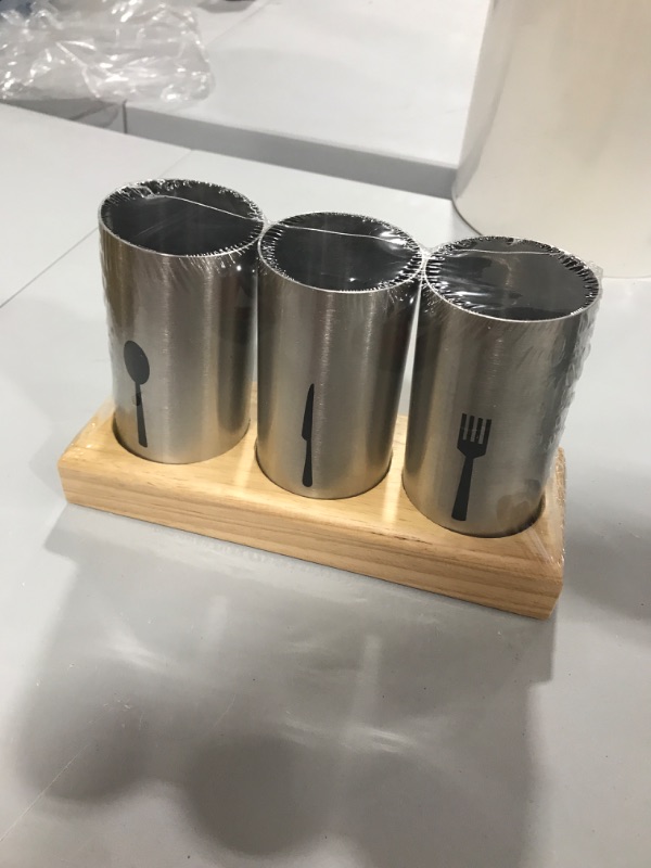 Photo 2 of 4PC Flatware Caddy Holder Stainless Steel