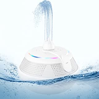 Photo 1 of Fountain Waterproof Bluetooth Speaker, Wireless Shower Floating Party Outdoor Pool Speakers with Lights Deep Bass for Hot Tub Water (White)
