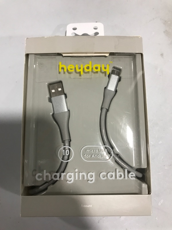 Photo 2 of Heyday 10' Micro-USB to USB-a Round Cable - Cool Gray/Silver
