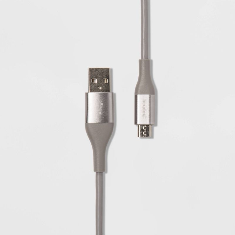 Photo 1 of Heyday 10' Micro-USB to USB-a Round Cable - Cool Gray/Silver
