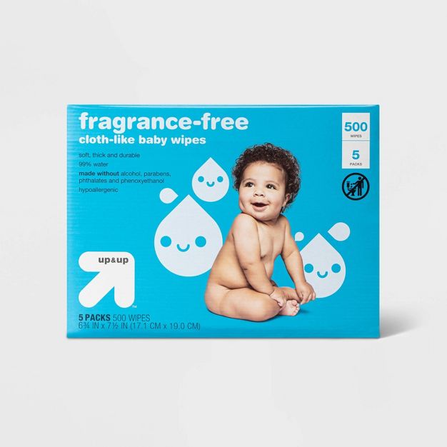 Photo 1 of Fragrance-Free Baby Wipes - up & up™ 500 count 5 packs of 100


