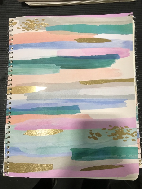 Photo 2 of [4 Pack] College Ruled 1 Subject Spiral Notebook Brushy Stripes - Greenroom

