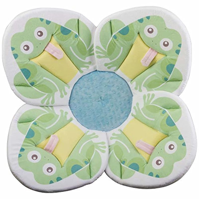 Photo 1 of Blooming Bath Pond Pal - Plush Crystal Minky Sink Bath Pad for Babies - Washer Safe Bath Cushion for Babies 0-6 Months - Frog
