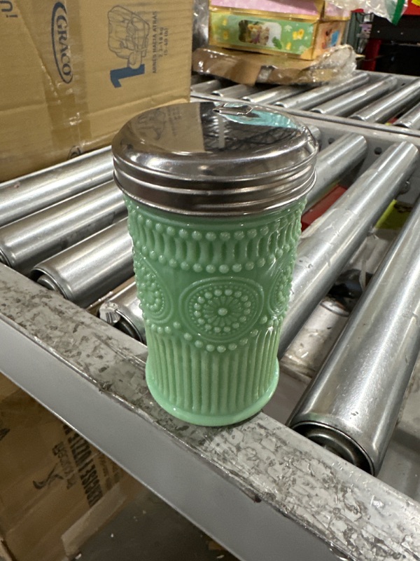 Photo 1 of 1 PC SKEMIX Glass Sugar Shaker w/Screw-On Metal Cap Collectible Holds 10 Ounces
