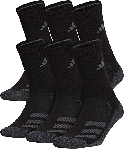 Photo 1 of adidas boys Kids-boy's/Girl's Cushioned Angle Stripe Crew Socks (6-pair) MEDIUM 
