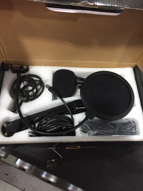 Photo 2 of USB Microphone - PC Streaming Podcast Microphone, Recording Microphone, Gaming Microphone, 192KHZ/24Bit Condenser Mic, USB Mic Kit with Sound Chipset Boom Arm Set
