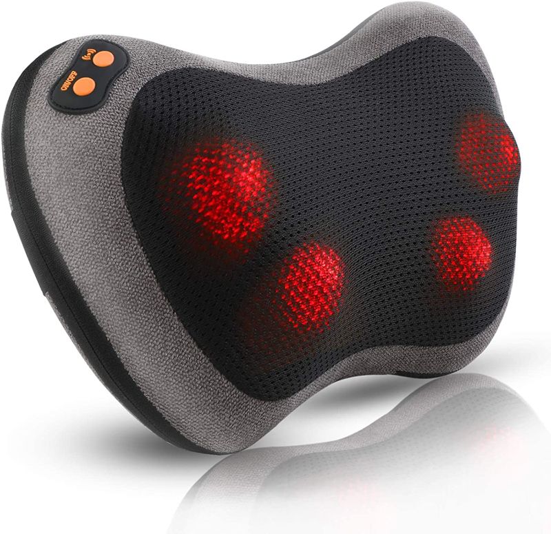 Photo 1 of Back Massager, Shiatsu Kneading Electric Neck Massager Pillow with 8 Heated Rollers for Back, Neck, Lower Back and Shoulder, Gifts for Dad/Mom/Men/Women
