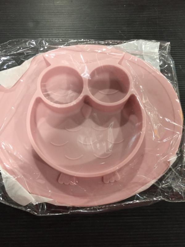 Photo 2 of KÜB | Silicone Suction Plate | Pink | Built in Placemat | Divided | BPA Free | Dishwasher - Microwave Oven Safe | Baby Toddler Plates | Self-Feeding | Grip Dish | Baby Led Weaning Plates for Kids
