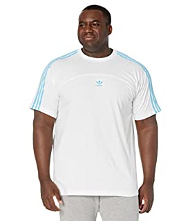 Photo 1 of adidas Originals Men's Blocked 3-Stripes Tee, Sky Rush/White, Small