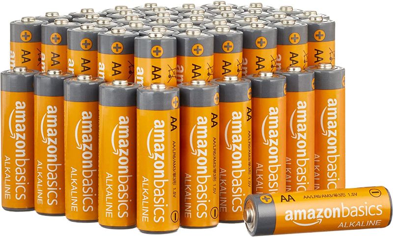 Photo 1 of Amazon Basics 48 Pack AA High-Performance Alkaline Batteries, 10-Year Shelf Life, Easy to Open Value Pack
