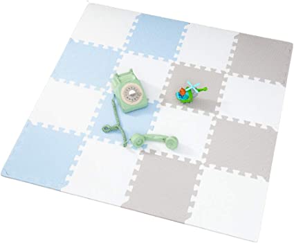 Photo 1 of Baby Play Mat Puzzle Exercise Play Mat Foam Flooring Tiles Baby Playmat Interlocking Floor Mats Non-Toxic Soft Waterproof and Thick(0.4"Thickness) Designed for Babies Toddlers Flooring Protector-4×4ft   16 pieces total