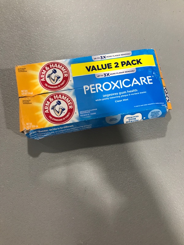 Photo 2 of Arm and Hammer PeroxiCare Tartar Control Fluoride Toothpaste with Baking Soda and Peroxide-6 oz **2 tubes of toothpaste