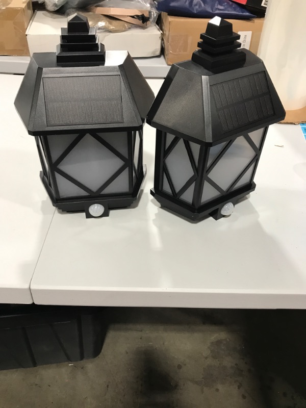 Photo 1 of 2 Pack Solar Wall Lanterns Outdoor