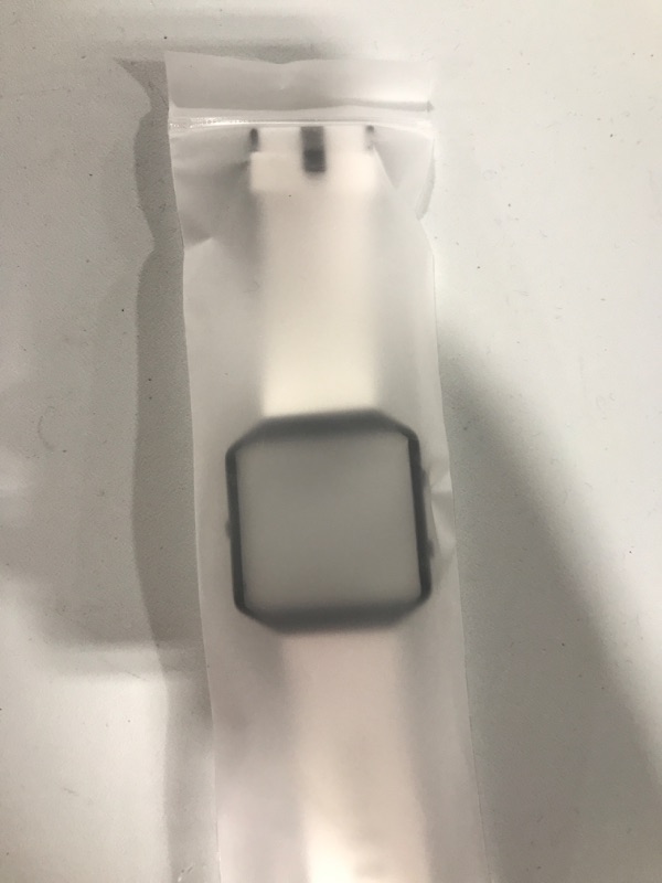 Photo 1 of Simpeak Sport Band Compatible with Fitbit Blaze Smartwatch Sport Fitness, Silicone Wrist Band with Meatl Frame Replacement for Fitbit Blaze Men Women, Small, White Band+Silver Frame