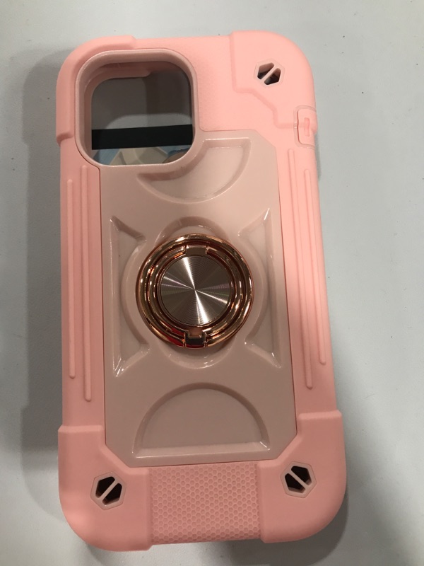 Photo 2 of MARKILL Compatible with iPhone 13 Pro Max Case 6.7 Inch with Ring Stand, Heavy-Duty Military Grade Shockproof Phone Cover with Magnetic Car Mount for iPhone 13 Pro Max. (Pink)