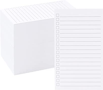 Photo 1 of 300 Pack Vertically Ruled Index Cards with Check Boxes for Daily Checklist and Tasks, Office Supplies (3x5 In)