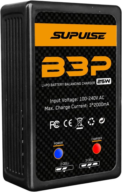 Photo 1 of SUPULSE Lipo Battery Charger AC 2S-3S 25W RC Balance Charger B3PRO Compact Charger for 7.4-11.1V LiPo Battery