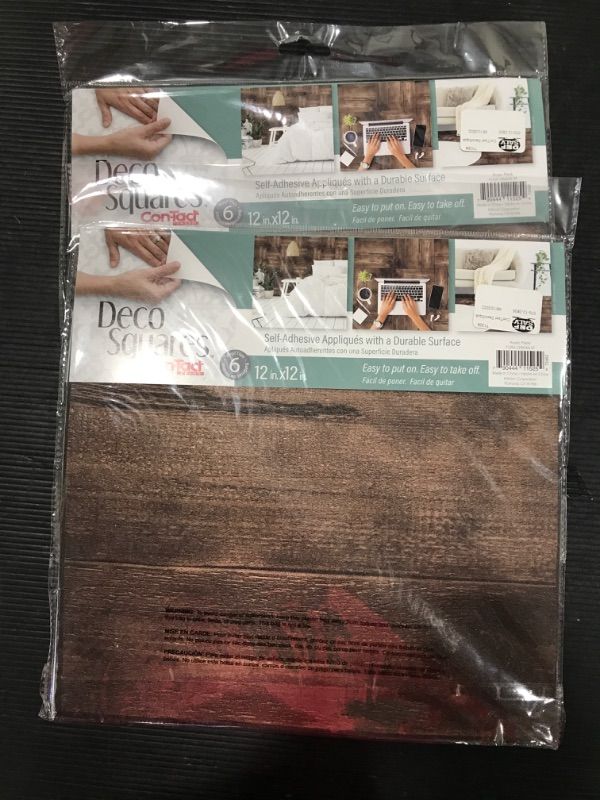 Photo 2 of ( 2 PACK) ConTact DecoSquares 6pk Adhesive Tiles - Walnut

