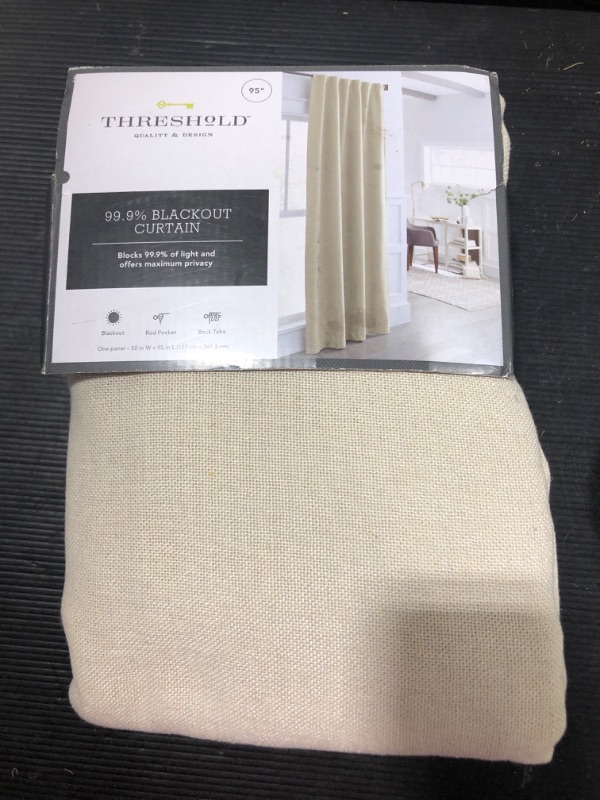 Photo 2 of 1pc Blackout Aruba Linen Window Curtain Panel - Threshold™ 50X95

