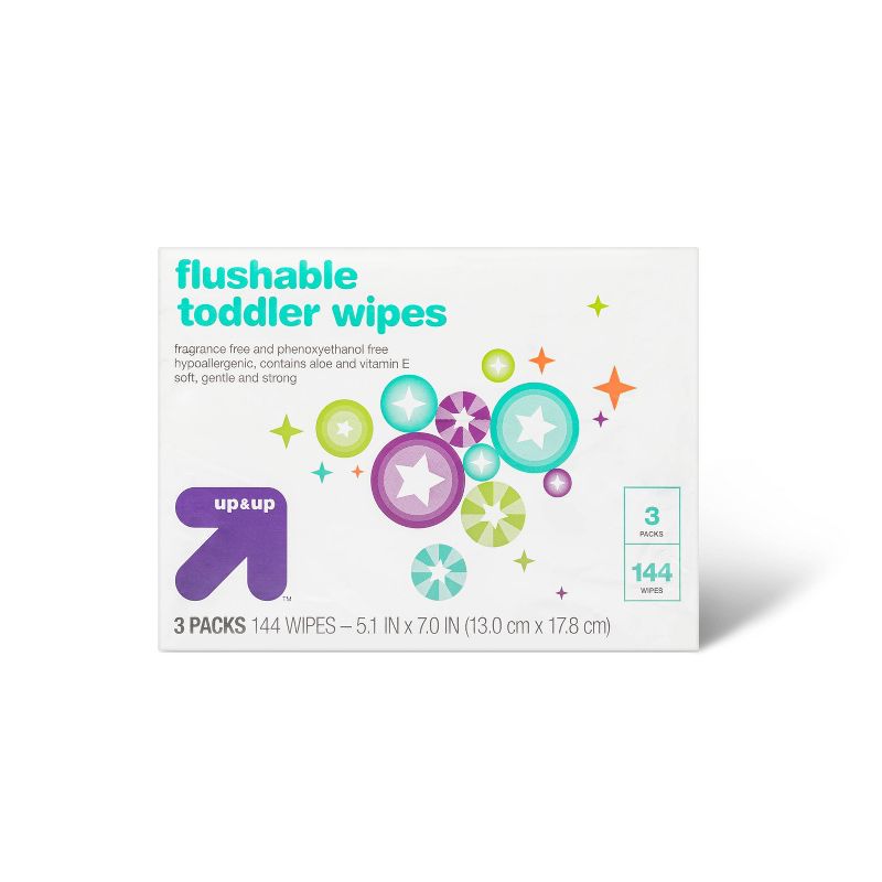 Photo 1 of (3 PACK )Fragrance-Free Flushable Toddler Wipes - up & up™ 

