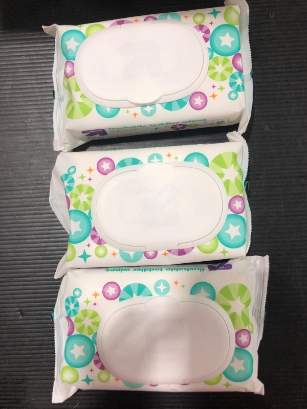 Photo 2 of (3 PACK )Fragrance-Free Flushable Toddler Wipes - up & up™ 

