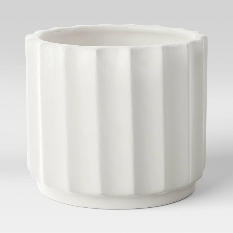 Photo 1 of 10" Outdoor Geared Stoneware Planter White - Project 62™
