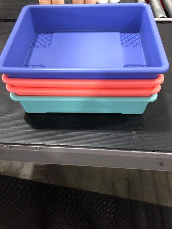 Photo 2 of (4 PACK) MULTI COLOR PAPER TRAYS 