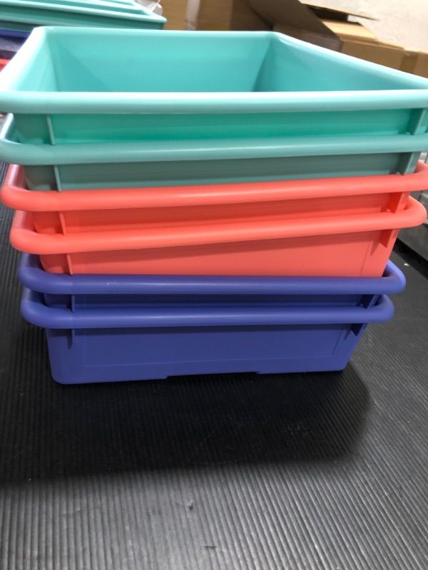 Photo 2 of ( 6 PACK) MULTI COLOR PAPER TRAYS 
