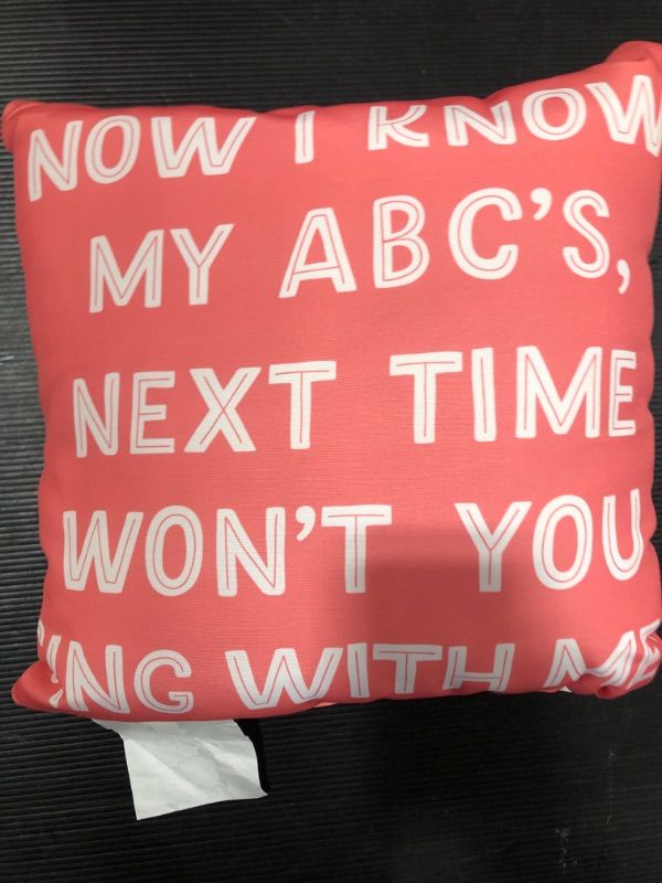 Photo 1 of "Now i know my ABC's won't you sing with me" pillow