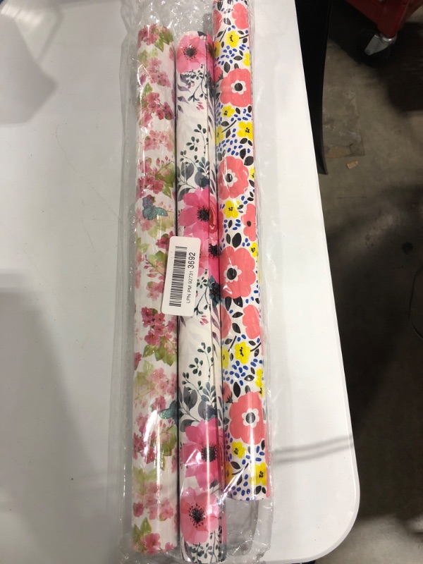 Photo 2 of MAYPLUSS Wrapping Paper Roll - 3 Different Floral and Butterfly Design (14.4 sq. ft.TTL.) - 17.3 inch X 120 inch Per roll