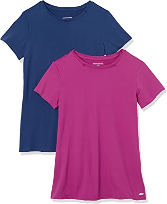Photo 1 of Amazon Essentials Women's Tech Stretch Short-Sleeve Crewneck T-Shirt, Pack of 2
