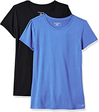 Photo 1 of Amazon Essentials Women's Tech Stretch Short-Sleeve Crewneck T-Shirt, Pack of 2
