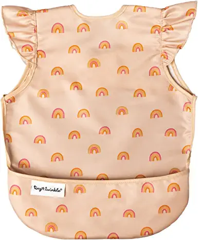 Photo 1 of (Size Lrg 2-4 Yrs)Tiny Twinkle Mess Proof Baby Bib - Waterproof Baby Apron - Great Travel Bib for Baby Eating - Baby Food Bibs