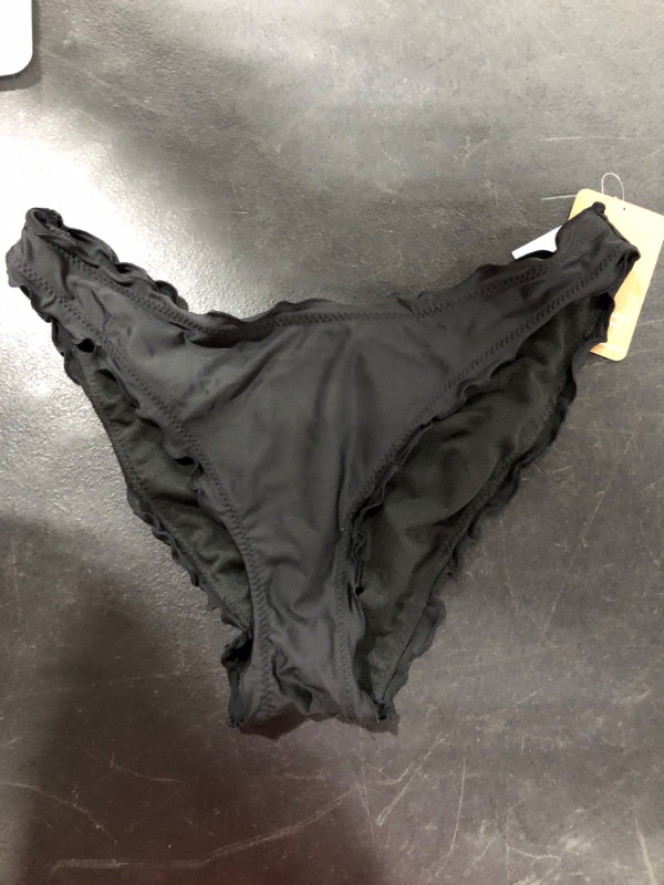 Photo 2 of [Size L] Hobie Women's Side Tie Tanga Bikini Swimsuit Bottom [Black]