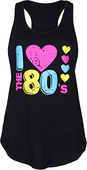 Photo 1 of [Size M] Smile Fish Women's Scoop Neck Sleeveless Tops Shirts Disco 80s Tank Tops [Black] 