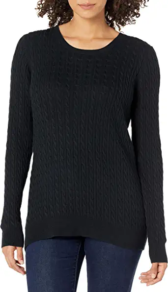 Photo 1 of Amazon Essentials Women's Lightweight Long-Sleeve Cable Crewneck Sweater
