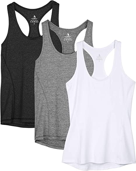 Photo 1 of [Size M] icyzone Workout Tank Tops for Women - Racerback Athletic Yoga Tops, Running Exercise Gym Shirts(Pack of 3)