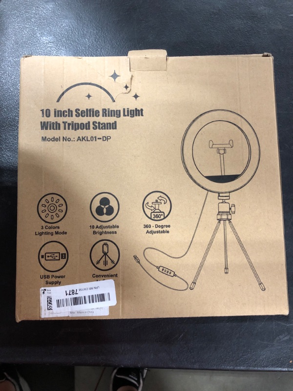 Photo 3 of 10" Selfie Ring Light with 63" Tripod Stand & Phone Holder for Live Stream/Makeup,Upgraded Dimmable Led Ring light with Remote