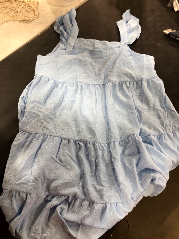 Photo 1 of [Size XL] Ladies Summer Seersucker Dress [Light Blue]