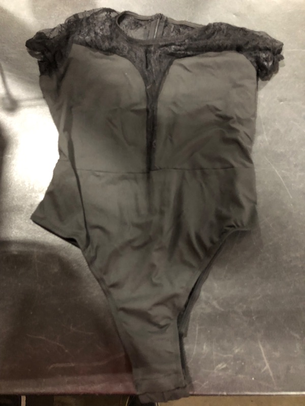 Photo 1 of [Size L] Ladies Lace Top Sleeveless Bodysuit [Black]