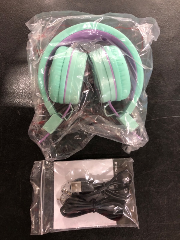 Photo 1 of Kids Bluetooth Headphones, iClever BTH02 Kids Headphones with MIC- Mint and Lav