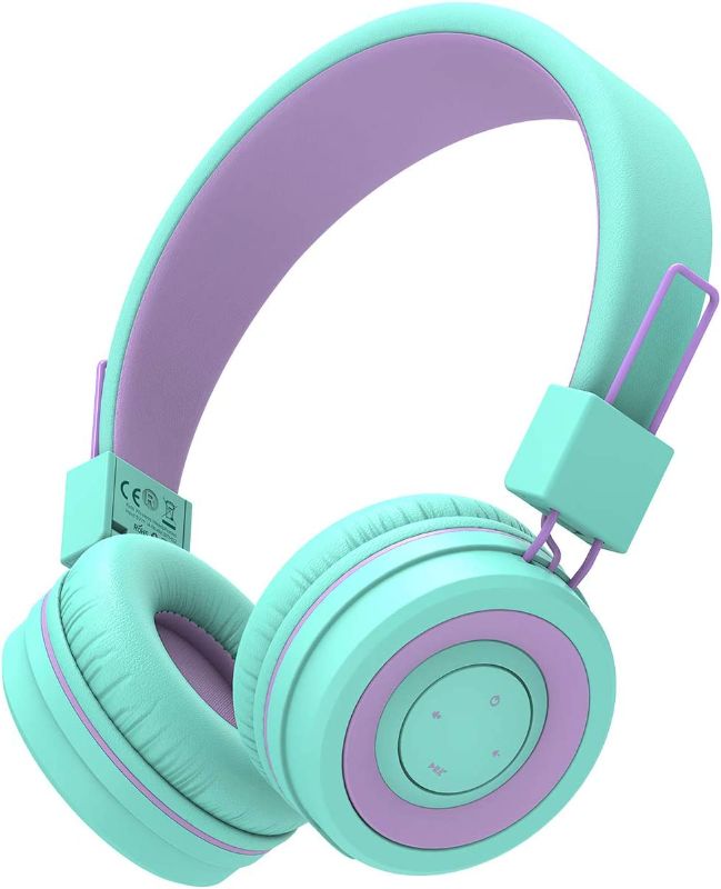 Photo 1 of Kids Bluetooth Headphones, iClever BTH02 Kids Headphones with MIC- Mint and Lav